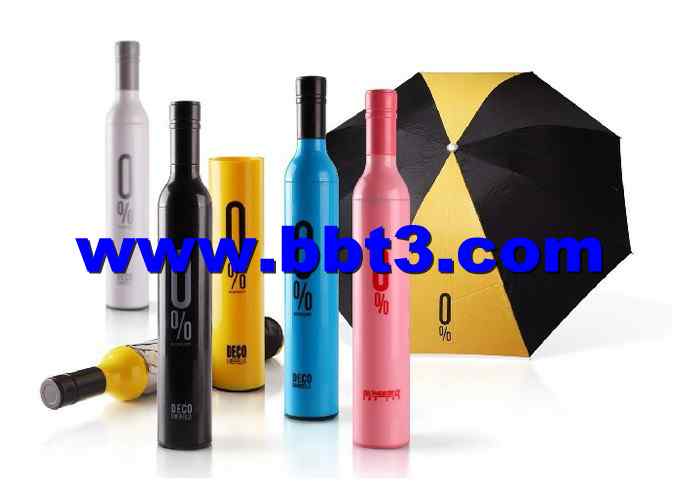 Promotional red wine bottle shape umbrella 