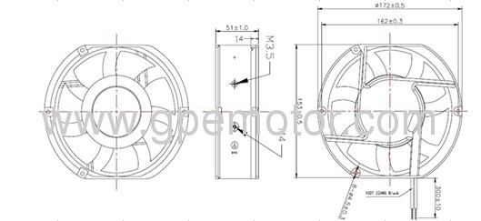 Variable speed Small 230V EC Cooling Axial Fan for Air-Air Heat Exchanger 17251 