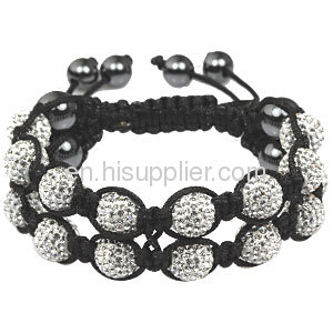 Yi Wu Products Wholesale 2 Row Czech Crystal Shamballa Bracelets 