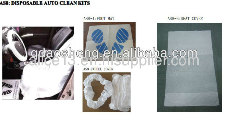 Disposable Automotive clean kits(Seat covers,Foot mat,Disposable wheel steering covers)