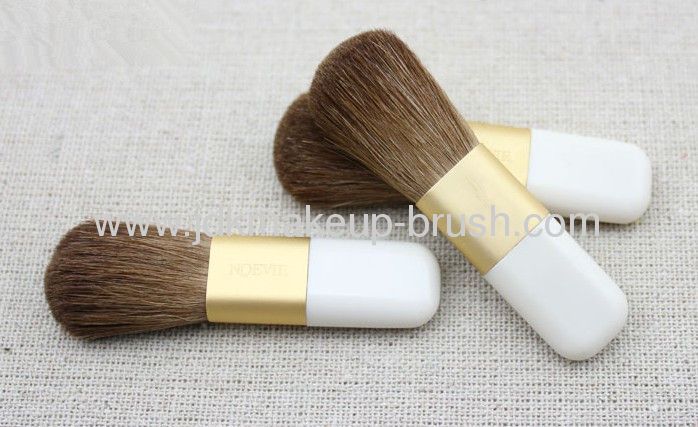 Mini sable hair blush brush with white plastic handle