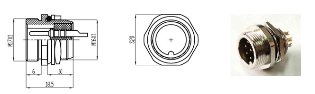 Metal IP67 wire connector plug