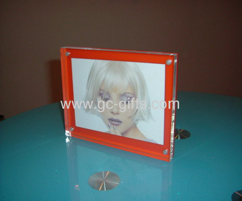 Promotional photo frame with metal stand