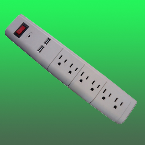 USB power bar, surge protected