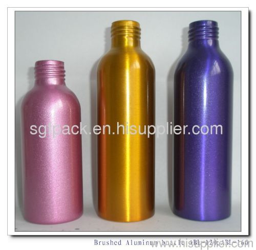 Aluminum lotion bottle with pump