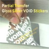 Custom Gloss Silver VOID Stickers with Bigger Font Size,Patial Transfer Gloss Silver Tamper Proof VOID Labels