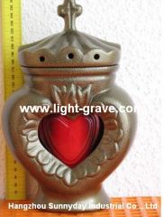 Ceramic grave light,Ceramic Memorial Candle,Ceramic christian light