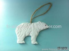 wooden carved white bear