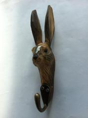 wooden carved rabbit hook