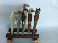 hot sale wooden carving animal ball pen