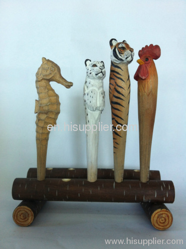 hot sale wood animal ball pen