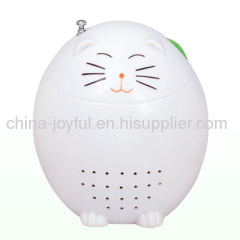 Cartoon Radio in White Cat Design