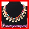 Resin Beads Bib Flat Chunky Snake Chain Necklace For Women