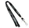 Personalized Black Tubular Lanyard, Polyester Screen Printed Lanyards, Staff Lanyards