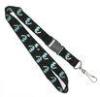 Promotional Black Recycled PET Lanyard With Swivel J Hook, Recycled Neck Strap