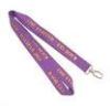 Customized ID Card Holder Lanyards, Purple PET Lanyard With Metal Egg Hook