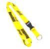 Custom Made Lanyards, Yellow Nylon Lanyard With Key Ring, Plastic Buckle