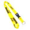 Custom Keychain Lanyard, Yellow Nylon Lanyards With Key Ring, Plastic Buckle