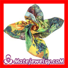 Wholeslae Designer Silk Scarf Square Van Gogh's Painting Pattern