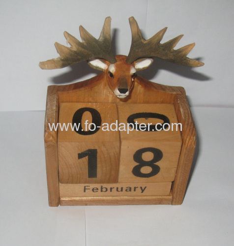 Wooden Animal Calendar Natural painting