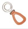 metal leather keychain with two ring