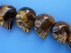 natural yellow tiger eye skull beads