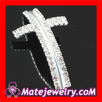 Fashion Jewellery Accessories Pave Rhinestone Sideways Cross Connector