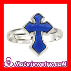 Fashion Jewelry Change Color Mood Unisex Sideways Cross Ring