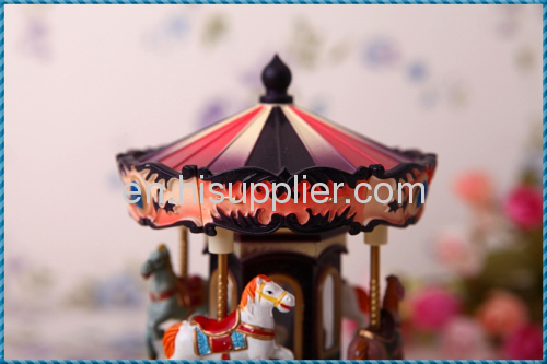 Plastic exquisite small Carousel music box carousel music box