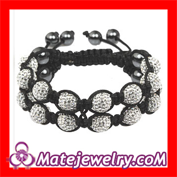 Yi Wu Products Wholesale 2 Row Czech Crystal Shamballa Bracelets