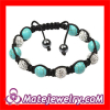 Stylish Turquoise Beads Swarovski Crystal Shamballa Bracelets