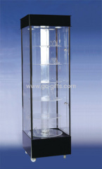 Floor square acrylic display showcases with trundles