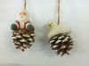 santa clause wood carved ornament pinecone