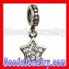 european Sterling Silver Pave Star Dangle With Clear Swarovski Crystal