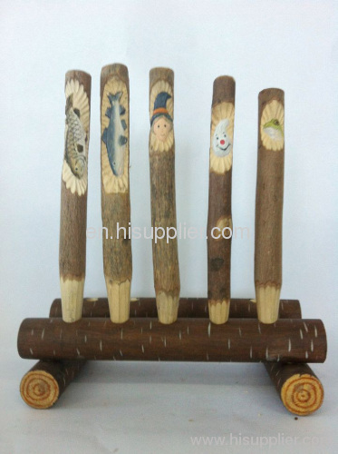 handcraft wooden animal ball pen