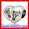 Antique Sterling Silver european Baby Footprint Heart Charm Wholesale