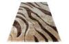 Decorative Modern Floor Rugs, Beige / Chocolate Polyester Contemporary Shaggy Rug