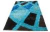 Blue, Green Polyester Patterned Shaggy Rugs, Modern Floor Decorative Rugs For Bathroom, Toilet