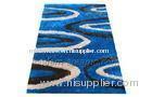 Modern Contemporary Blue Polyester Patterned Shaggy Rugs, Bedside Shaggy Rug