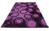 Contemporary Area Purple, Grey, Beige 3D Polyester Shaggy Rug, Modern Romantic Shaggy Carpet