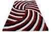 Concise Red 3D Polyester Shaggy Rug, Contemporary Coffee Modern Shaggy Rugs For Soft Area