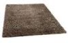 Customized Tobacco Polyester Shaggy Pile Rug, Custom Area Rugs For House Decoration