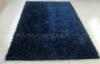 Contemporary Color Design Navy Blue Polyester Shaggy Rug, Modern Shag Pile Carpets