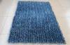 Latex Cotton Canvas Backing Mixed Blue Polyester Shaggy Pile Rug For House Decoration