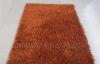 Customized Rust Red Polyester Shaggy Pile Rugs, Soft Hand-tufted Area Rug Carpet