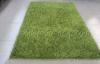 Contemporary Lemon Green Polyester Shaggy Rug, Malai dori Modern Carpet Rugs