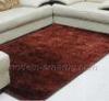 Brown With Silver Filament Polyester Silky Shaggy Rug Carpet, Home / Commercial Decorative Rugs