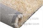 Custom Polyester Silky Shaggy Rug, Modern Milky White Floor Rugs For Living Room