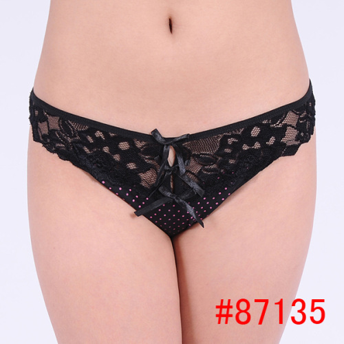 Dotted cotton underwear sexy girls t-back women g-string wholesale