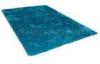 Contemporary Teal Blue Polyester Shaggy Area Rug, Modern Carpet Rugs For House Decoration